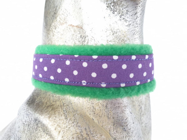 Luxury Collar - Purple Polka Dot