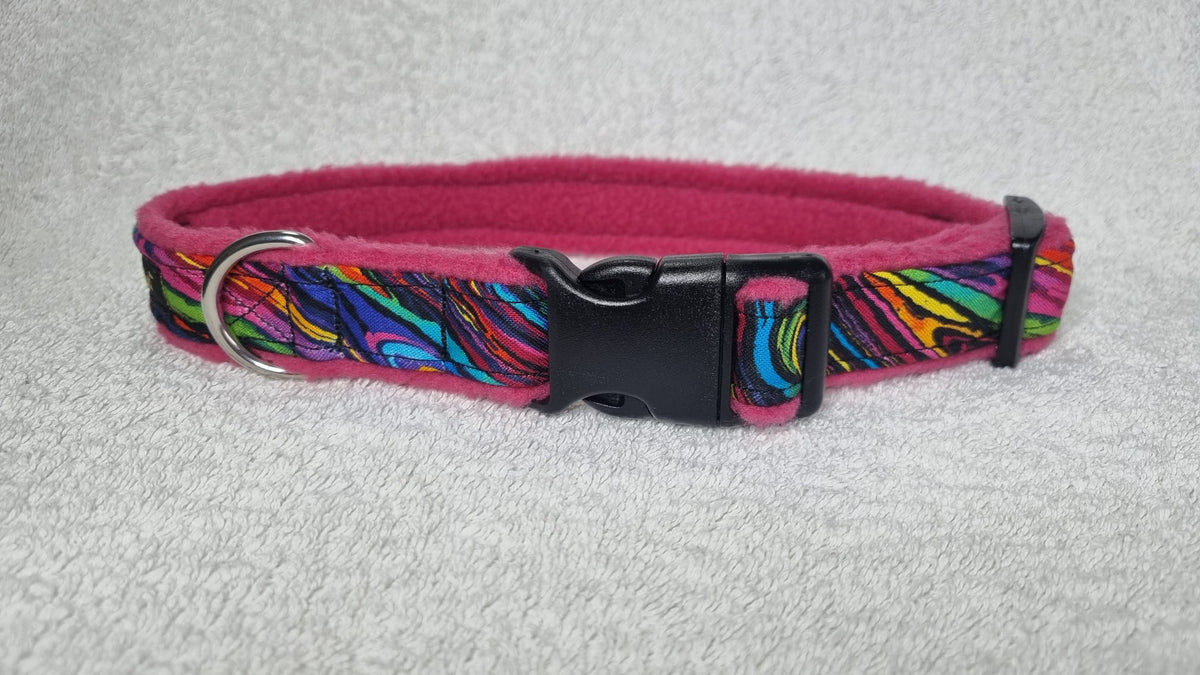 Rainbow Swirl Luxury Dog Collar - 2Posh2Pull